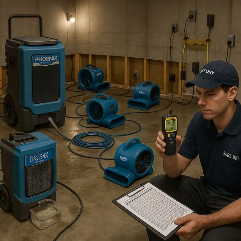 Structural Drying and Dehumidification process in Little River, SC